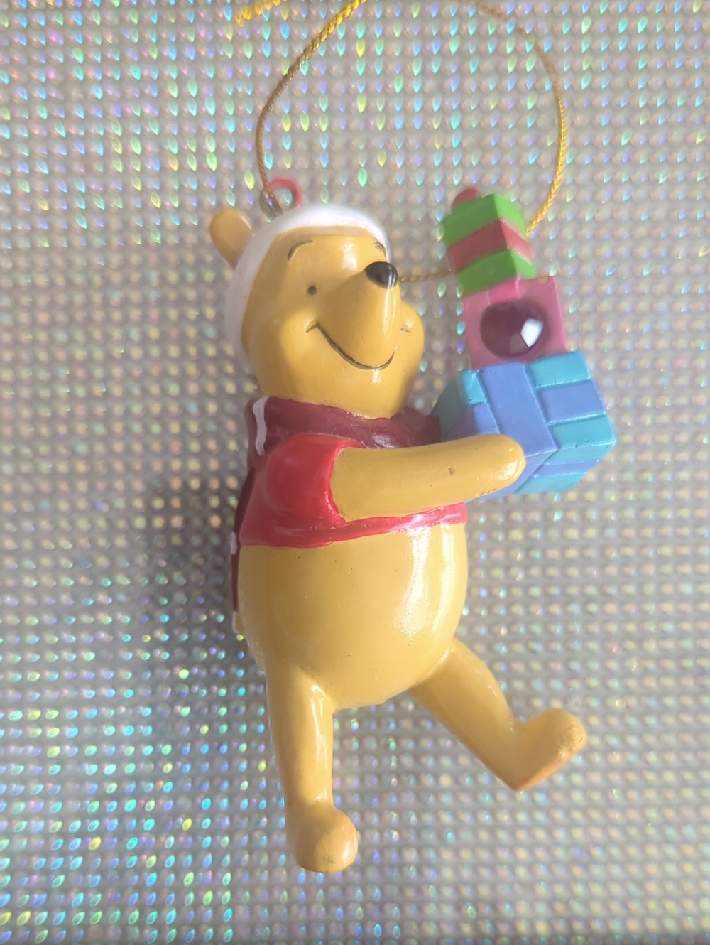 Winnie The Pooh Bear Carrying Wrapped Gifts Christmas Tree Ornament